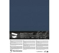 Clairefontaine 796014C - Contracolado Papel Pastelmat - 5 Hojas Contracoladas Cartulina Especial para Pasteles Secos - 24x32 cm 360g 1,8 mm - Azul Oscuro