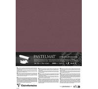 Clairefontaine 796016C - Contracolado Papel Pastelmat - 5 Hojas Contracoladas Cartulina Especial para Pasteles Secos - 24x32 cm 360g 1,8 mm - Lie de Vin