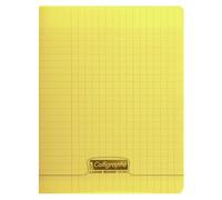 Clairefontaine 8000 Polypro - Cuaderno cosido de 140 páginas con cuadrículas grandes y tapa de plástico, de 90 g, 24 x 32 cm, color amarillo