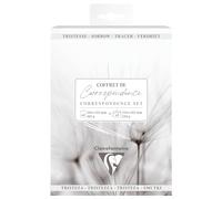 Clairefontaine 81003C - Juego de correspondencia temática de condolencias - 8 tarjetas dobles de 11 x 15,5 cm, 185 g/m² + 8 sobres Polen C6 (11,4 x 16,2 cm), 120 g m/², color gris acero