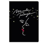 Clairefontaine 812437C - Cuaderno de tapa blanda con forma de molino rojo, A6, 10,5 x 14,8 cm, 128 páginas, papel blanco, 90 g, colección Moulin Rouge - 4 visuales, entrega aleatoria