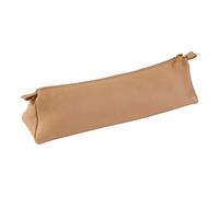 Clairefontaine 8302C - Trousse Scolaire Trapèze 22x6x6 cm en Cuir Véritable, Beige
