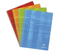 Clairefontaine 8352C cuaderno de espiral de alambre, A4+, cuadrado, 90 g, 90 hojas, colores surtidos