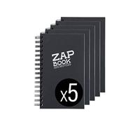 Clairefontaine 8362C Zap Book - Cuaderno de espiral (160 hojas, 100% reciclado, A5, 14,8 x 21 cm, 80 g), color negro
