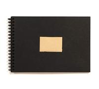 Clairefontaine 8371C Carnet Spiralé Papier Kraft - 60 Feuilles Papier Kraft Vergé Brun A5 14,8x21 cm 90g - Couverture Souple en Carte Noire Effet Cuir