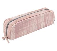 Clairefontaine 8424C - Trousse Scolaire Rectangulaire 21x4x6cm en cuir, Saumon brossé