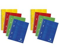 Clairefontaine 8570C - Cuaderno con espiral (16 x 21 cm, 160 páginas desmontables y perforadas, 6 agujeros, liso, color aleatorio (Paquete de 2)