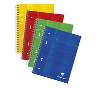 Clairefontaine 8572C A Cuaderno Espiral Perforado - A5+ 16x21 cm 160 Páginas Desmontables Cuadrados Pequeños Papel Clairefontaine Blanco 90 g - Cubierta de Cartón Laminado Color Aleatorio
