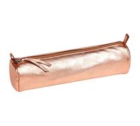 Clairefontaine Estuche escolar redondo 8687C Cuero auténtico irisado Ø5,5×22 cm Cobre