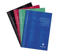 Clairefontaine 9059C - Un agenda de bord rembordé rigide 4 colonnes 144 pages (24 cases par semaine) 21x29,7 cm 90g, couverture carte pelliculée couleur aléatoire