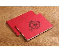 Clairefontaine 930034C Flying Spirit Raw Back Notebook - 50 Hojas A6 Marfil Sketch Paper 10.5x14.8cm 90g - Cubierta de tarjeta roja - Ilustración impresa al azar en la parte posterior