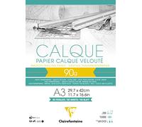 Clairefontaine 93950 C - Papel de calco (50 hojas, 50 x 65 cm, 90/95 g), transparente 90/95 g