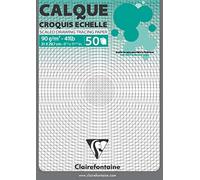 Clairefontaine 93950 C - Papel de calco (50 hojas, 50 x 65 cm, 90/95 g), transparente 92 g