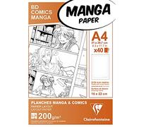 Clairefontaine 94045 C papel manga - Funda BD/Comic A4 40 Hojas rejilla Simple 210 x 297 mm 200 G