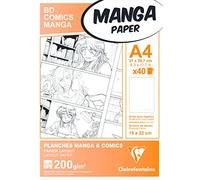 Clairefontaine 94047 C papel manga - Funda BD/Comic A4 40 Hojas rejilla de 6 Cases 210 x 297 mm 200 G
