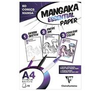 Clairefontaine 94050C Mangaka Essential Paper - 15 hojas - 3 papeles manga surtidos - A4 - Ideal para el descubrimiento del dibujo manga