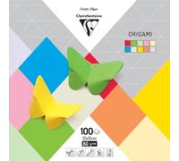 Clairefontaine 95008C - Un paquet de 100 feuilles origami 12x12 cm 80g, Assortiment mixte