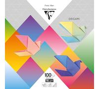 Clairefontaine 95011C - ORIGAMI UNI, pack de 100 hojas, 20 x 20 cm, 70 g, varios colores degradados