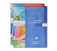 Clairefontaine 950420C - Cuaderno de trabajo práctico con grapado Koverbook - 17 x 22 cm - 64 páginas grandes baldosas 90 g y sólidas blancas 125 g - Cubierta Polypro - Color aleatorio