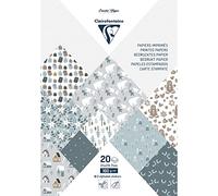 Clairefontaine 95282C - Bloc de 20 Hojas con Patrones Polares Navideños Formato A4 (21x29,7cm) 160g + Pegatinas Alfabeto + Idea Creativa - Papel Scrapbooking Ocio Creativo