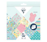 Clairefontaine 95363C - Pack de Papel Origami 60 hojas 70g/m2 (3 Tamaños de papel: 10x10 cm, 15x15 cm, 20x20 cm, Diversos Patrones (10 Patrones x 2 Hojas por Tamaño)- Estilo: California Dream