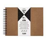 Clairefontaine 95431C - Álbum de espiral para personalizar, 40 hojas de papel kraft de 200 g/m², tamaño 27 x 20 cm, tapa dura Kraft - para manualidades, álbumes de recortes