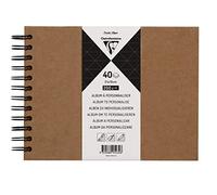 Clairefontaine 95432C - Álbum de espiral para personalizar, 40 hojas de papel kraft de 200 g/m², tamaño 21 x 16 cm, tapa dura Kraft - para manualidades, álbumes de recortes