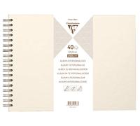 Clairefontaine 95433C - Álbum de espiral Diy 40 hojas blancas 32 x 24 cm, 200 g, tapa dura marfil irisado