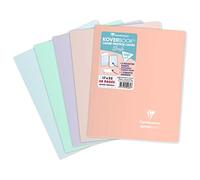 Clairefontaine 954481C - Cuaderno grapado Koverbook Blush (17 x 22 cm, 48 páginas grandes azulejos - Papel blanco 90 g - Cubierta de polietileno opaca color aleatorio