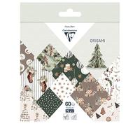 Clairefontaine 95638C - 60 hojas de papel Origami 70 gm² colección Navidad acogedora, formato 15 x 15 cm, 30 diseños coloridos surtidos (2 hojas por diseño), ocio creativo para adultos y niños
