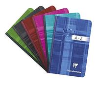 Clairefontaine 9599C Lot de 5 Cahiers reliure tissu 9x14cm quadrillé 90g 96 pages Coloris Assortis