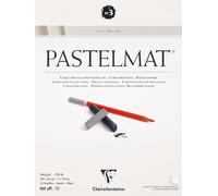 Clairefontaine 96001C Bloque Pegado Pastelmat n°3 - 12 Hojas Cartulina Especial para Pasteles Secos - 18x24 cm 360g - Blanco - Separadores de Papel Glassine
