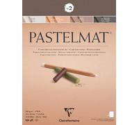 Clairefontaine 96005C - Un bloc encollé papier Pastelmat 12 feuilles 18x24 cm 360g couleurs assorties (Blanc, Sienne, Brun et Antracite)