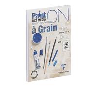 Clairefontaine 960063C Bloc Collé PaintON Multi-techniques à Grain A6 10,5x14,8 cm 250g - 15 Feuilles Papier Dessin Multi-techniques au Grain Prononcé - Blanc