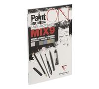Clairefontaine 960078C - PaintON MIX9 Bloc Pegado Multitécnica - 27 Hojas Papel de Dibujo Multitécnica - Surtido con 9 Papeles x3 Hojas - A3 29,7x42 cm 250g