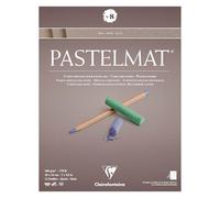 Clairefontaine 96013C Bloc Pegado Pastelmat n°8-12 Hojas Cartulina Especial para Pasteles Secos - 18x24 cm 360g - Marrón - Separadores en Papel Cristal