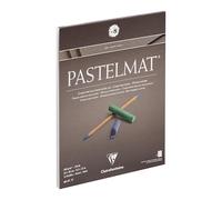 Clairefontaine 96014C Bloc Collé Pastelmat n°8-12 Feuilles Carte Spéciale pour Pastels Secs - 24x30 cm 360g - Brun - Intercalaires en Papier Cristal