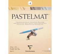 Clairefontaine 96017C - Bloc pegado sobre papel Pastelmat 12 hojas 24x30 cm 360g colores surtidos (Maíz, Ranúnculo, Gris oscuro y Gris claro)