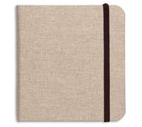Clairefontaine 96102C - Cuaderno de viaje Goldline de 64 páginas de papel de dibujo blanco 15 x 15 cm, 180 g, tapa tejada y cierre elástico
