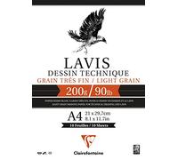 Clairefontaine 96331C Paquete de 40 hojas Lavis Technique A4 210 x 297 mm, 160 g