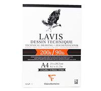 Clairefontaine 96341 C - Bloc encolado en-tête Lavis técnica A4 10 hojas 210 x 297 mm 200 G