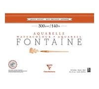 Clairefontaine 96346C - Bloc encolado (4 caras, 20 hojas, papel acuarela, 100% algodón, grano satinado, calidad profesional, 36 x 51 cm, 300 g)