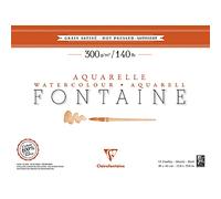 Clairefontaine 96351C - Bloc encolado (12 hojas, papel acuarela, 100% algodón, grano satinado, calidad profesional, 30 x 40 cm, 300 g)