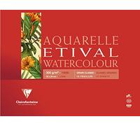 Clairefontaine 96395 C bloque Etival grano Classic encollé 4 lados 10 hojas 18 x 24 cm, 300 g