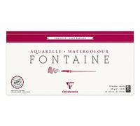 Clairefontaine 96437C - Bloc encolado (4 caras, 15 hojas, papel acuarela, 100% algodón, grano fino, calidad profesional, 20 x 40 cm, 300 g)
