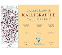 Clairefontaine 96440C - Bloque adhesivo para caligrafía, 25 hojas de papel sintético de Japón (30 x 40 cm, 130 g, ideal para caligrafía, pluma, calamita y pincel