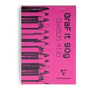 Clairefontaine 96621C Bloc Agrafé GraF'it - 80 Feuilles Papier Dessin Croquis Uni - Feuilles Détachables - A5 14,8x21 cm 90g - Couleur de Couverture Aléatoire
