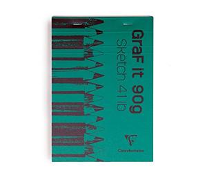 Clairefontaine 96627C Bloc Agrafé GraF'it - 80 Feuilles Papier Dessin Croquis Uni - Feuilles Détachables - A3 29,7x42 cm 90g - Couleur de Couverture Aléatoire