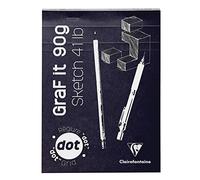 Clairefontaine 96651C - Pack de 10 bloques de bocetos GRAF IT, DIN A5, 14,8 x 21 cm, encolado en la cabeza, 80 hojas de 90 g, color blanco