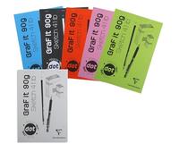 Clairefontaine 96653C Bloc Agrafé GraF'it - 80 Feuilles Papier Dessin Croquis - Réglure pointillés DOT - Feuilles Détachables - A4 21x29,7 cm 90g - Couleur de Couverture Aléatoire